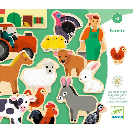 Djeco: drewniane magnesy dzień na farmie Farmix - Noski Noski