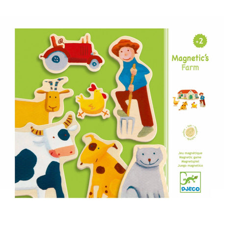 Djeco: drewniane magnesy ze zwierzętami Farma - Noski Noski