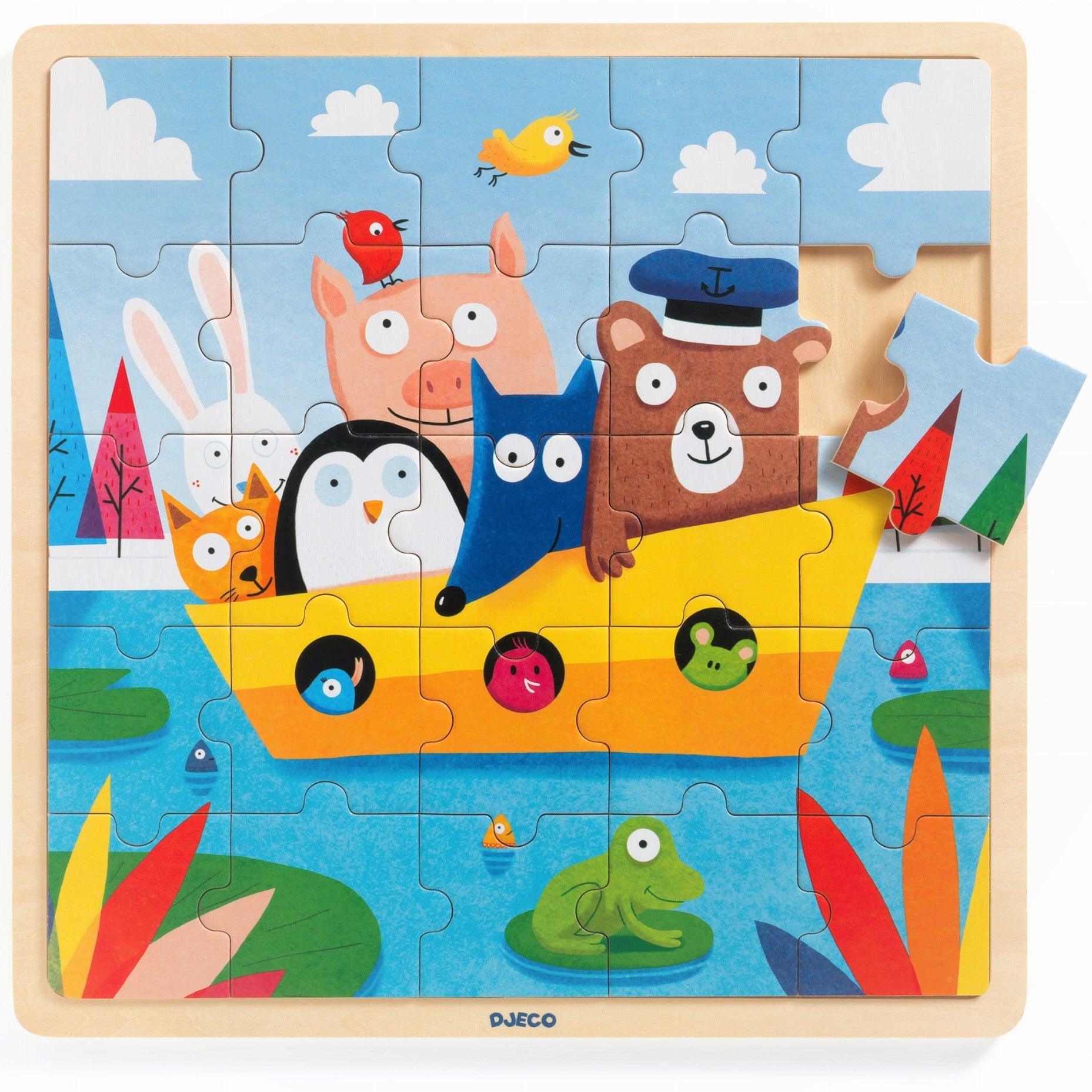 Djeco: drewniane puzzle Boat - Noski Noski