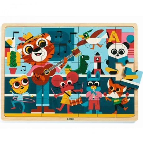 Djeco: drewniane puzzle edukacyjne Muzykanci - Noski Noski