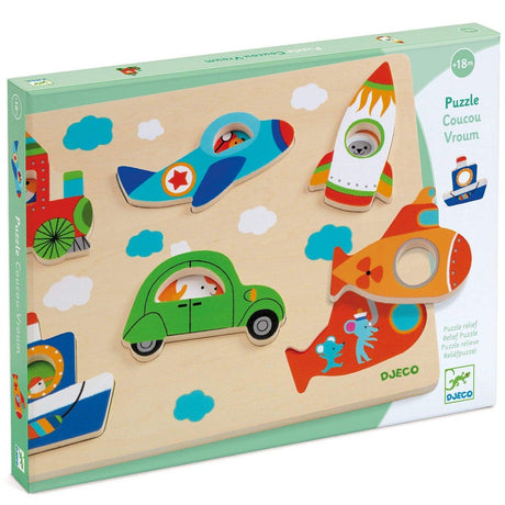 Djeco: drewniane puzzle Pojazdy - Noski Noski