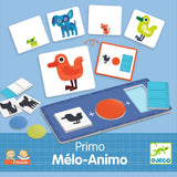 Gra edukacyjna Djeco Eduludo Primo Melo Animo - kolorowa układanka rozwijająca umiejętności sortowania dla dzieci 3-6 lat.