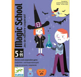 Gra dla dzieci Djeco Magic School, gry karciane o tematyce magii, ćwiczy spostrzegawczość i współpracę.