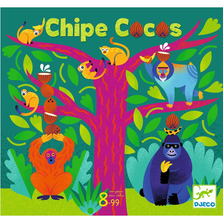 Gra dla dzieci Djeco Daj Kokosa, strategiczna, rozwija planowanie i logiczne myślenie, pełna emocji i śmiechu.