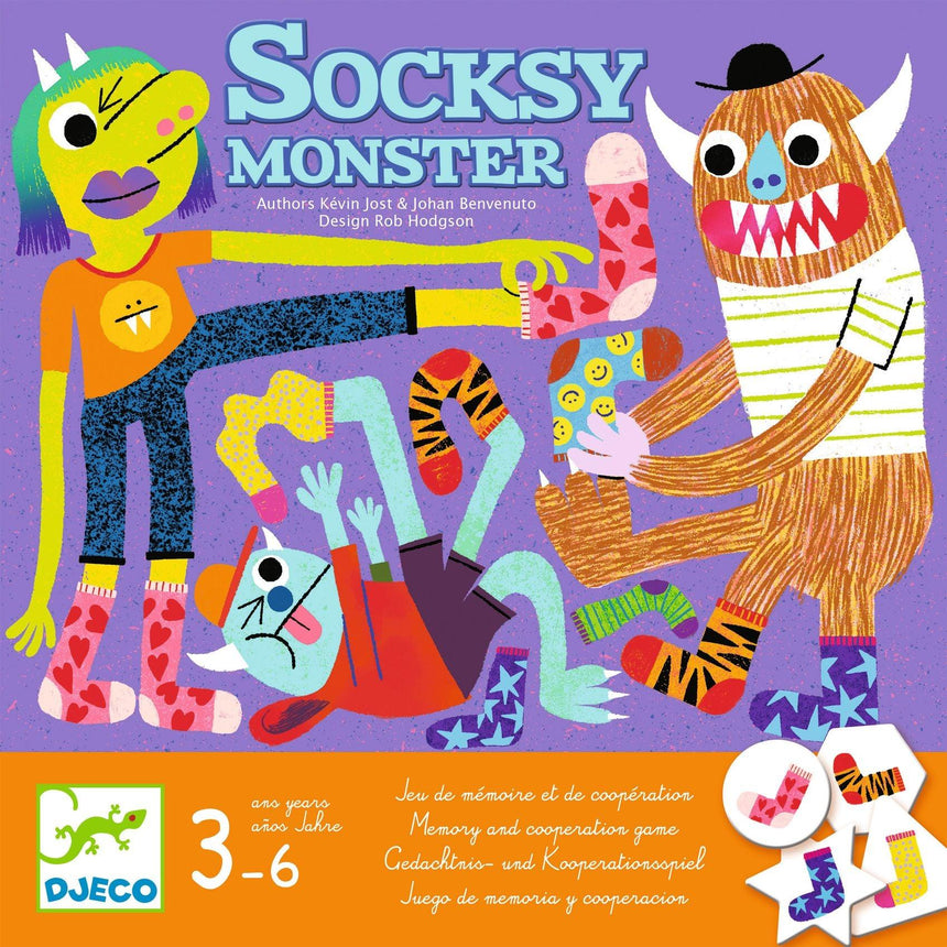 Djeco: gra planszowa Socksy Monster - Noski Noski