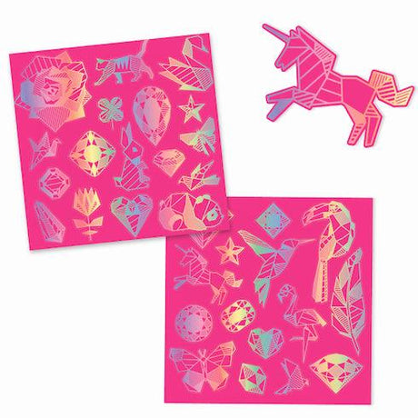 Djeco: holograficzna wydrapywanka naklejki Diamond - Noski Noski