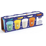 Brokatowa ciastolina Djeco Glitter Play Dough, masa plastyczna dla dzieci, 4 szt., elastyczna i bezpieczna zabawa.