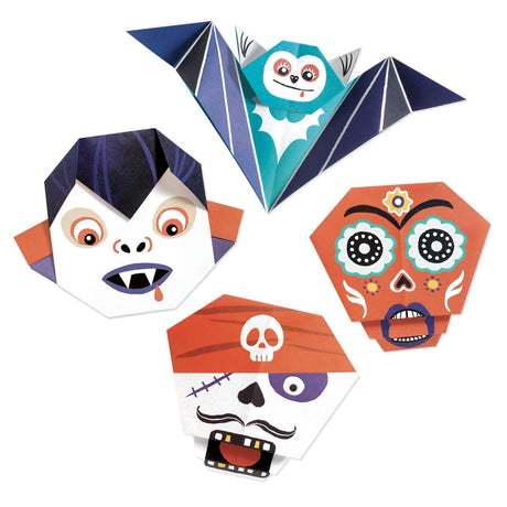 Zestaw Origami dla Dzieci Djeco Zombiaki Świecące w Ciemności, idealny na Halloween, proste kroki krok po kroku.