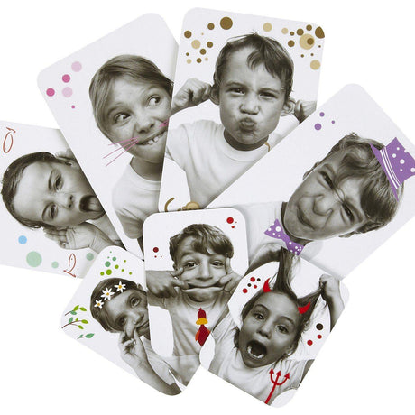 Gra pamięciowa Djeco Grimaces - zabawna gra karciana dla dzieci od 6 lat; śmiech i zabawa dla całej rodziny.