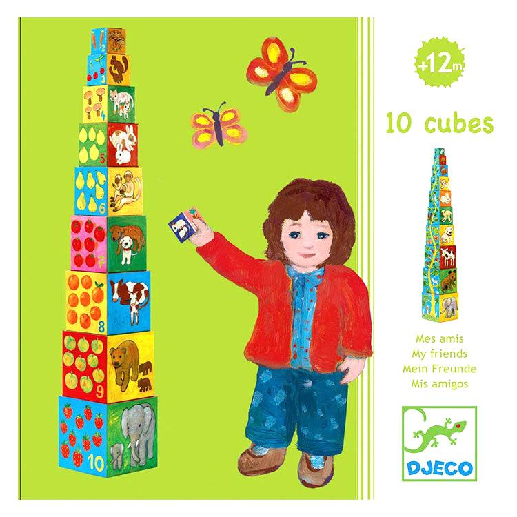 Djeco: piramida z kartonowych klocków Moi Przyjaciele - Noski Noski