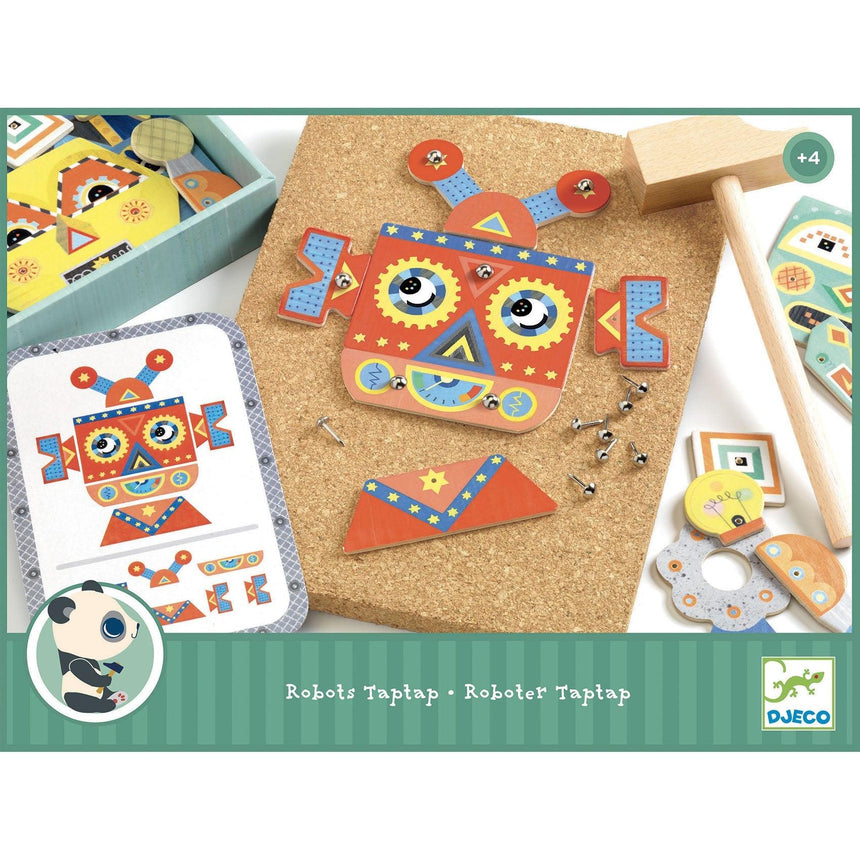 Djeco: przybijanka roboty Tap Tap Robots - Noski Noski