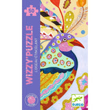 Djeco: puzzle brokatowe rajski ptak Wizzy Puzzle 50 el. - Noski Noski