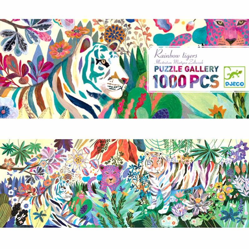 DJECO - Puzzle Gallery - Rainbow tigers - 1000 pcs - Le Petit Zèbre