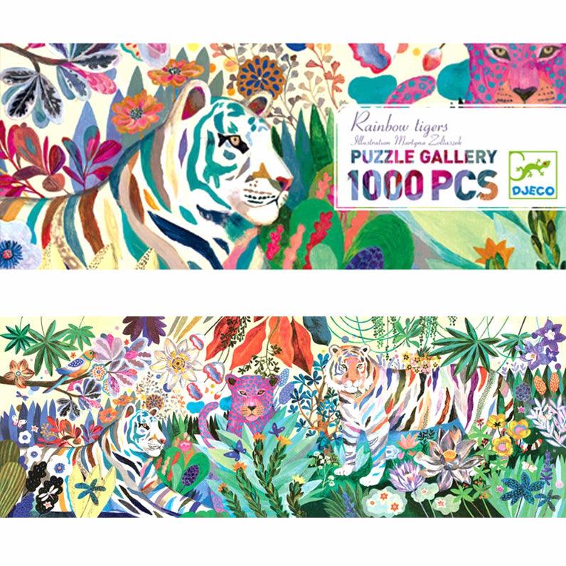 Djeco: puzzle gallery Rainbow Tigers 1000 el. - Noski Noski
