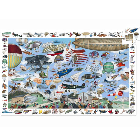 Djeco: puzzle obserwacyjne z plakatem Aero Club 200 el. - Noski Noski