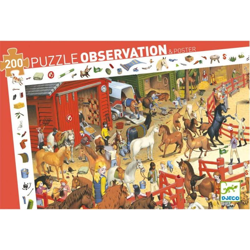 Djeco: puzzle obserwacyjne z plakatem Jazda Konna 200 el. - Noski Noski
