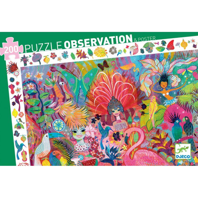 Djeco: puzzle obserwacyjne z plakatem Karnawał 200 el. - Noski Noski