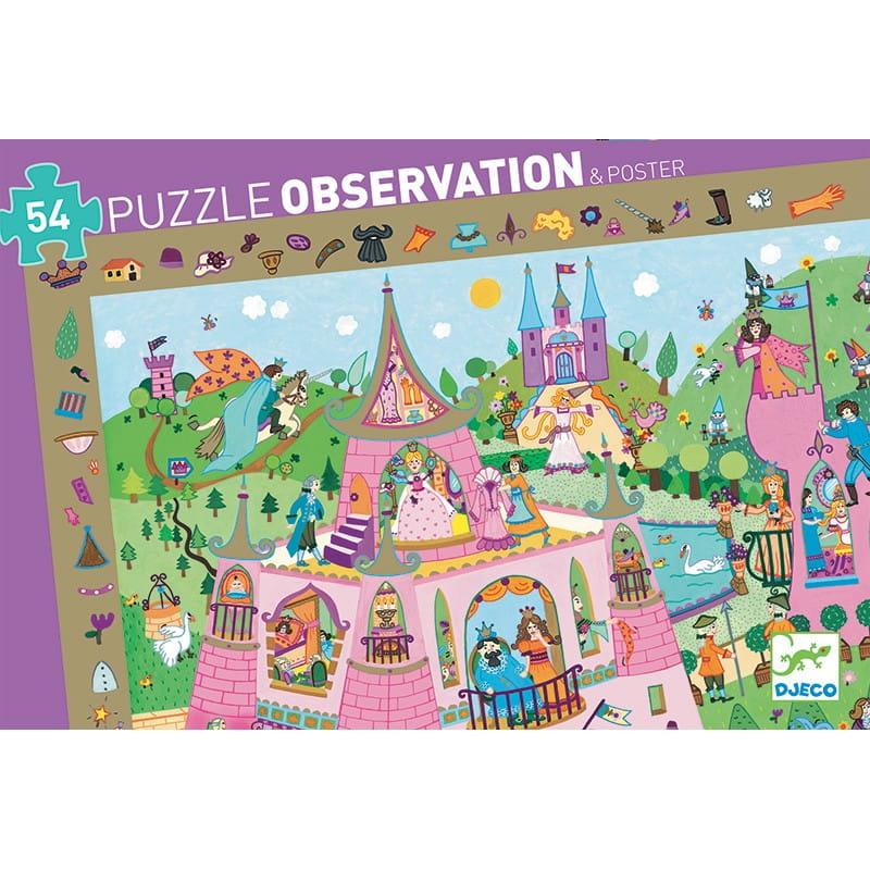 Djeco: puzzle obserwacyjne z plakatem Księżniczki 54 el. - Noski Noski