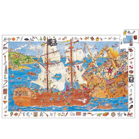 Djeco: puzzle obserwacyjne z plakatem Piraci 100 el. - Noski Noski