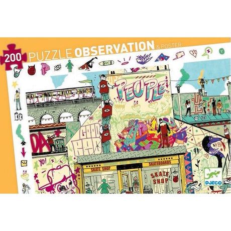 Djeco: puzzle obserwacyjne z plakatem Street Art 200 el. - Noski Noski