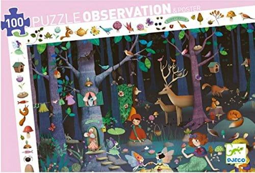 Djeco: puzzle obserwacyjne z plakatem Zaczarowany Las 100 el. - Noski Noski