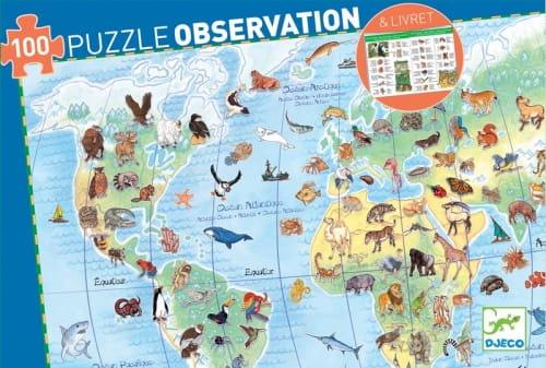 Djeco: puzzle obserwacyjne Zwierzęta Świata 100 el. - Noski Noski