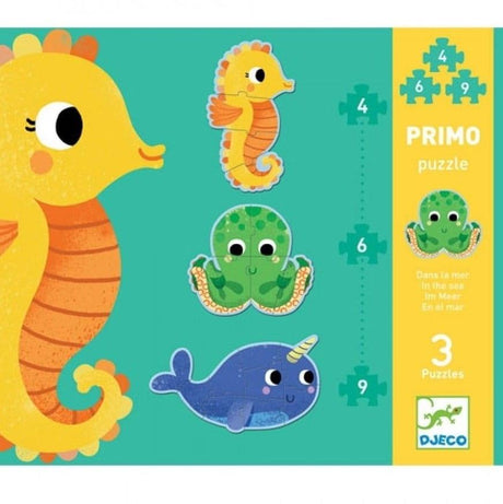 Puzzle Djeco Zwierzęta Morskie - idealne puzzle dla dzieci 3+, trening umiejętności z pięknymi obrazkami zwierząt morskich.