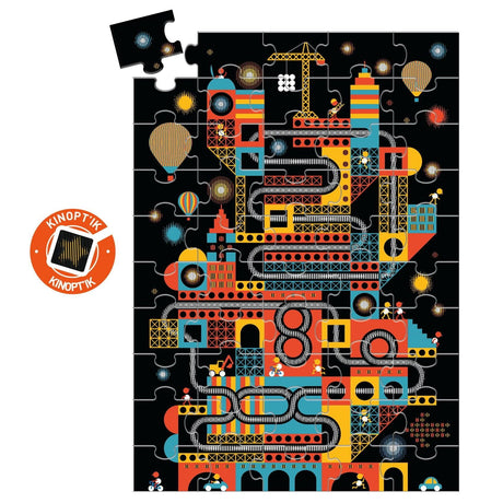 Djeco: puzzle ruchome ilustracje miasto Wizzy Puzzle 100 el. - Noski Noski