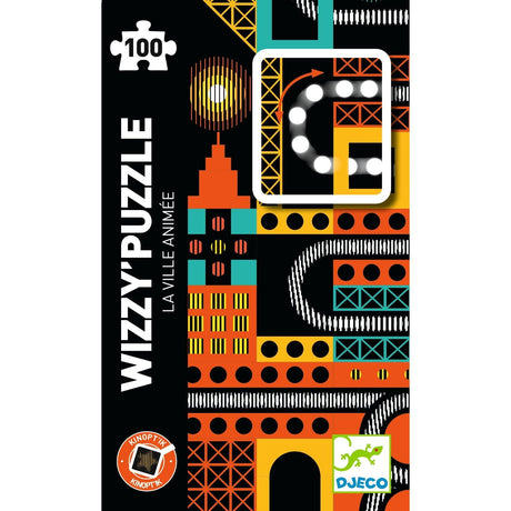 Djeco: puzzle ruchome ilustracje miasto Wizzy Puzzle 100 el. - Noski Noski