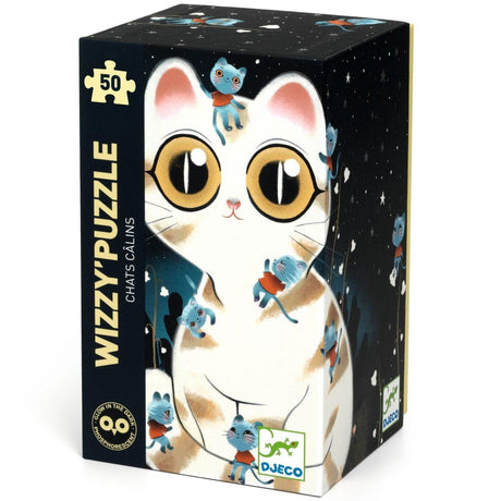 Djeco: puzzle świecące w ciemności kotki Wizzy Puzzle 50 el. - Noski Noski