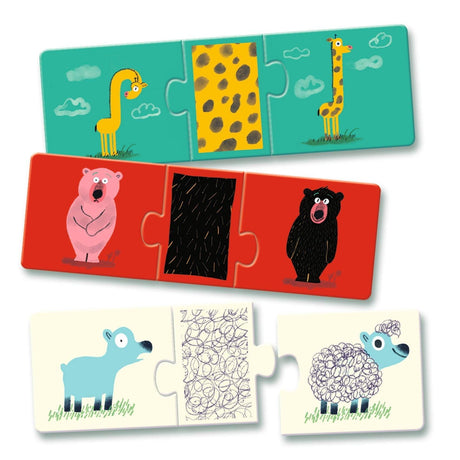 Djeco: puzzle trio Ubierz Zwierzątko - Noski Noski