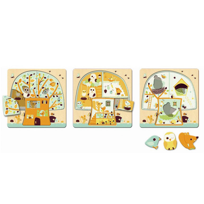 Djeco: puzzle warstwowe drzewko Chez-nut - Noski Noski
