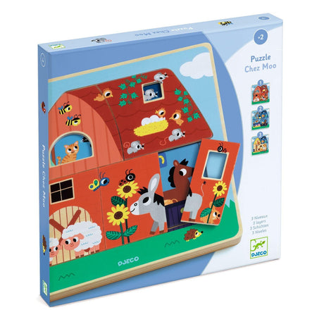 Djeco: puzzle warstwowe farma Chez Moo - Noski Noski