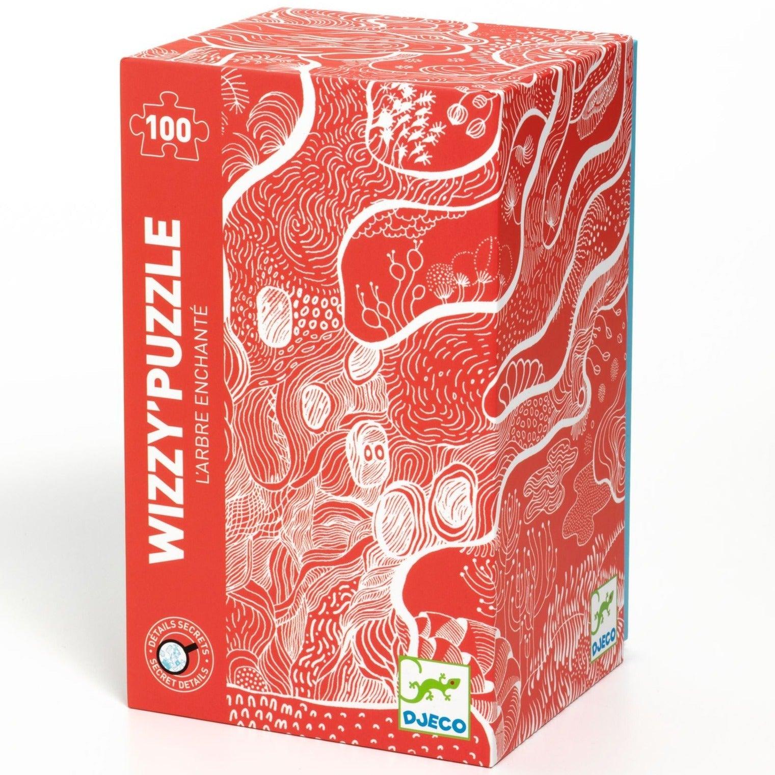 Djeco: puzzle z ukrytymi elementami zaczarowane drzewo Wizzy Puzzle 100 el. - Noski Noski