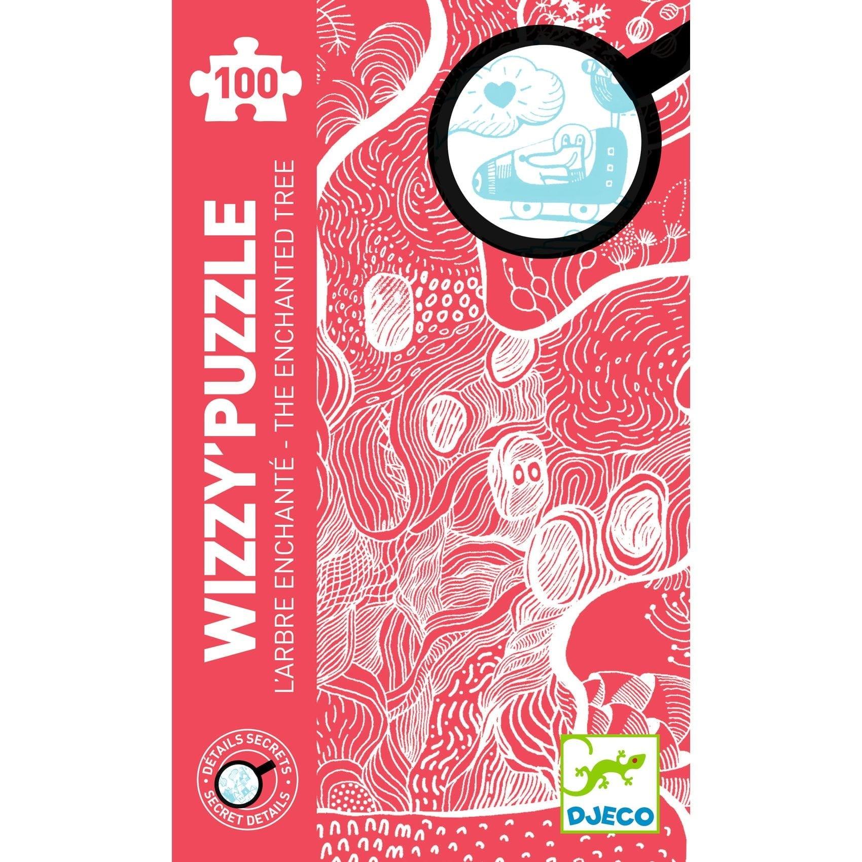 Djeco: puzzle z ukrytymi elementami zaczarowane drzewo Wizzy Puzzle 100 el. - Noski Noski