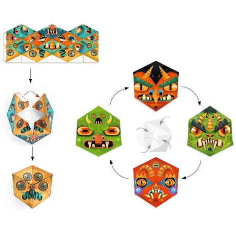 Djeco: składanka papierowa potworki Kaleidocycles Flexmonsters - Noski Noski