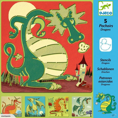 Djeco: szablony do odrysowywania Smoki - Noski Noski