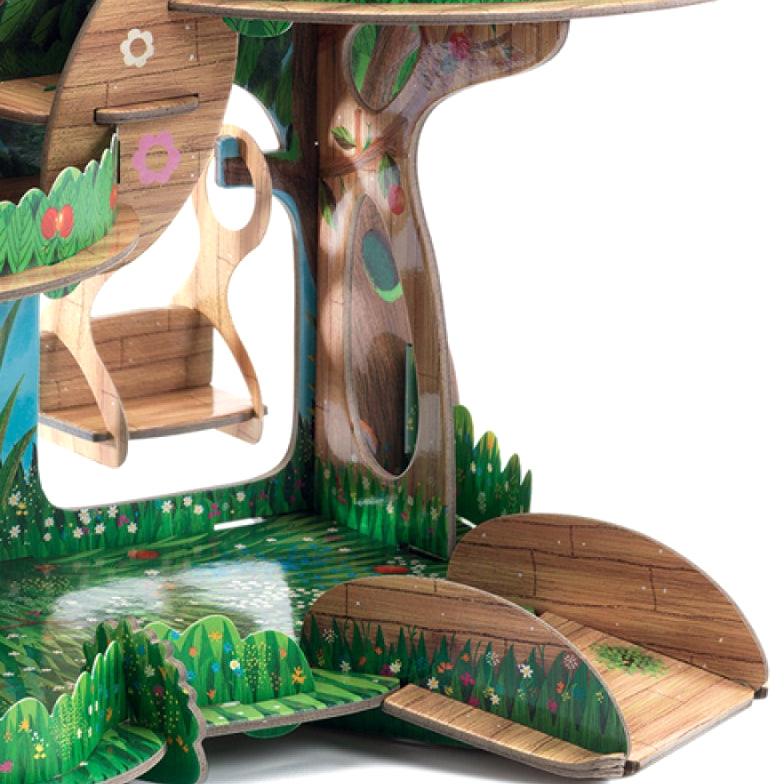 Djeco: tekturowa układanka domek na drzewie 3D Pop To Play - Noski Noski