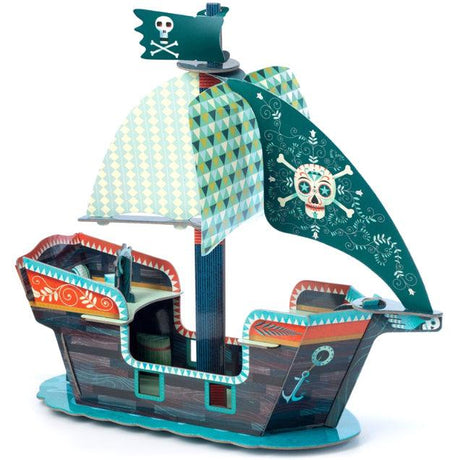 Djeco: tekturowa układanka statek piratów 3D Pop To Play - Noski Noski