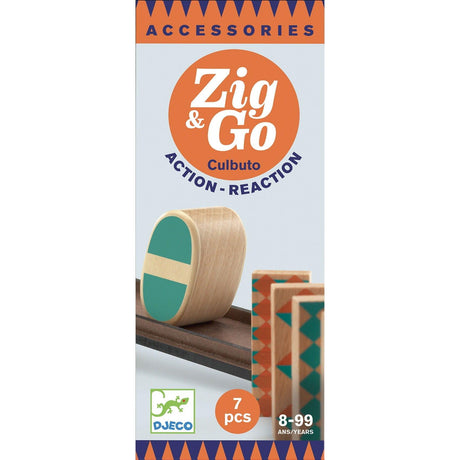 Klocki konstrukcyjne Djeco Zig Go 7 elementów, edukacyjne klocki dla dzieci, rozwijają kreatywność i logiczne myślenie.