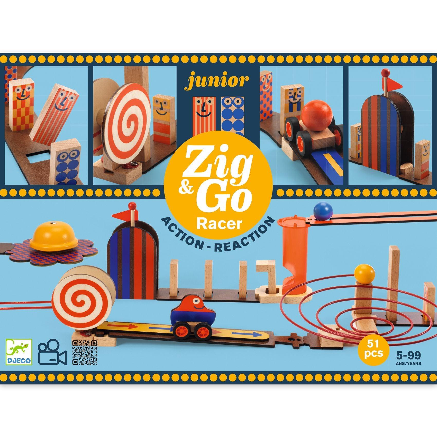 Djeco: tor do układania Zig & Go Junior Racer 51 el. - Noski Noski