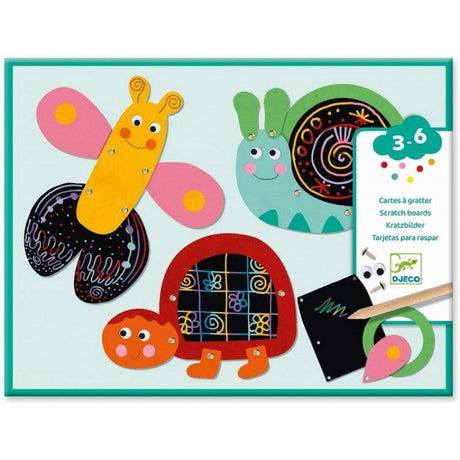 Wydrapywanka Djeco Zabawne Zwierzęta dla Dzieci - rozwijaj wyobraźnię i zdolności manualne tworząc kolorowe obrazki.