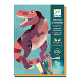 Djeco: zestaw artystyczny metaliczne obrazki Dinozaury - Noski Noski
