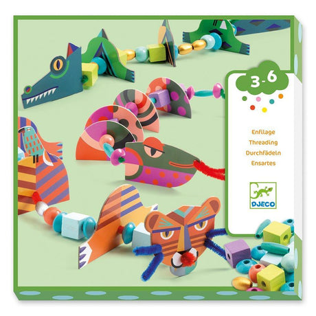 Djeco: zestaw artystyczny nawlekanie My Animals Threading - Noski Noski