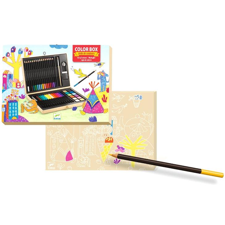 Djeco: zestaw artystyczny teczka Color Box 47 el. - Noski Noski