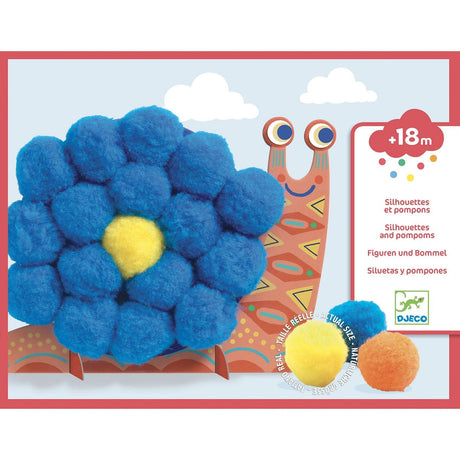 Djeco: zestaw artystyczny z pomponami Fluffy Animals - Noski Noski