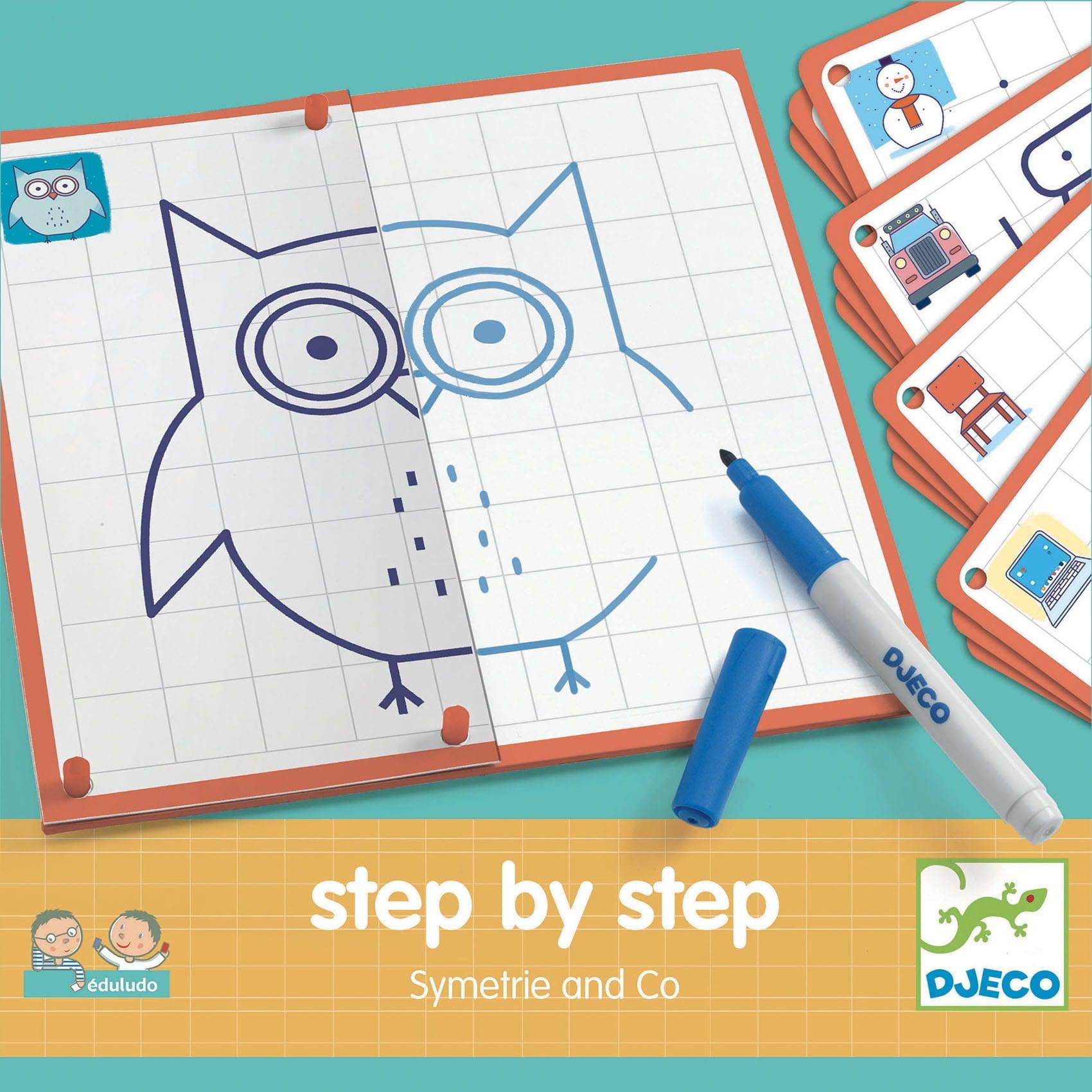 Djeco: zestaw do nauki rysowania Step by Step Symetrie - Noski Noski