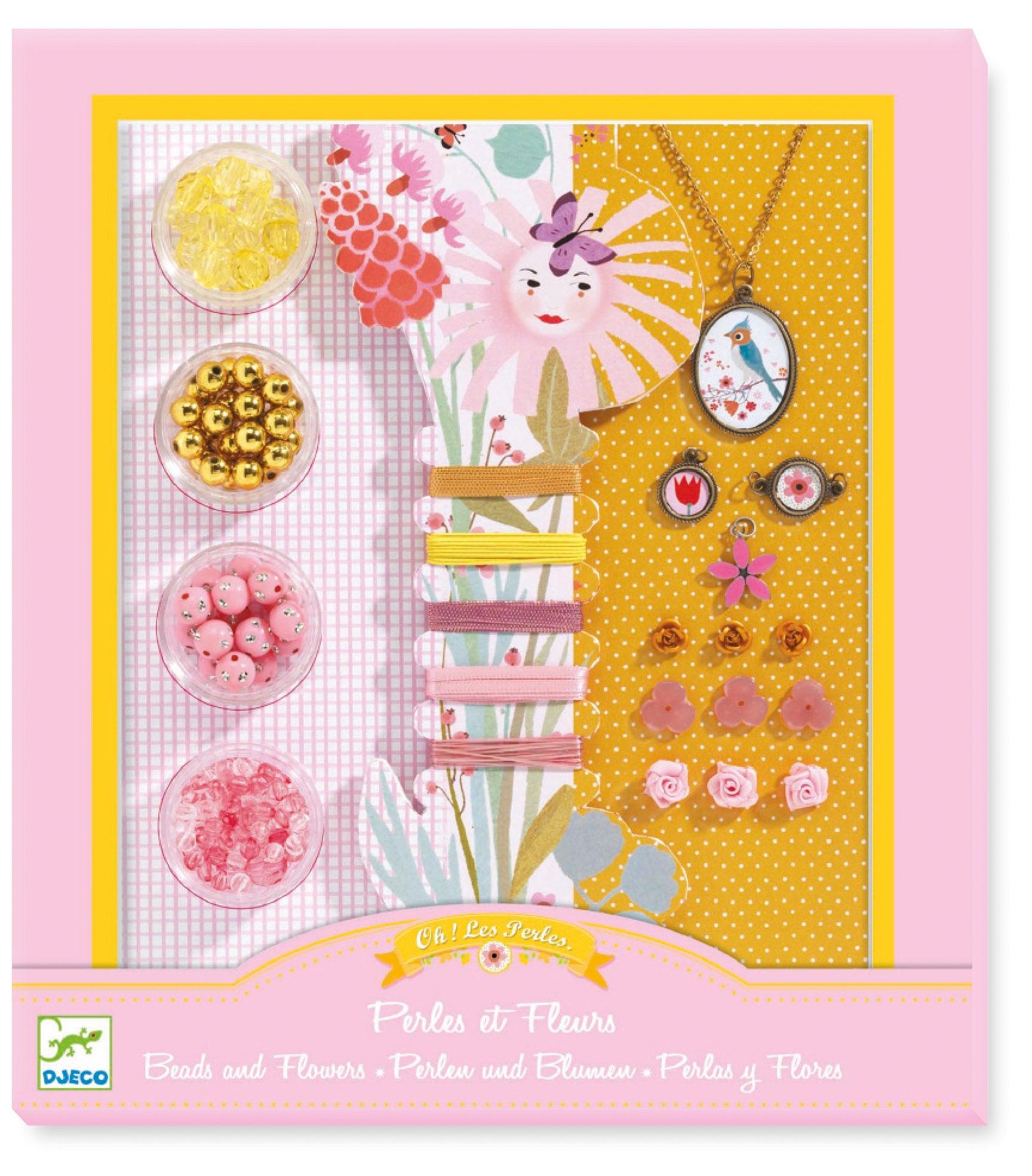 Djeco: zestaw do tworzenia biżuterii kwiaty Oh! Les Perles et Fleurs - Noski Noski