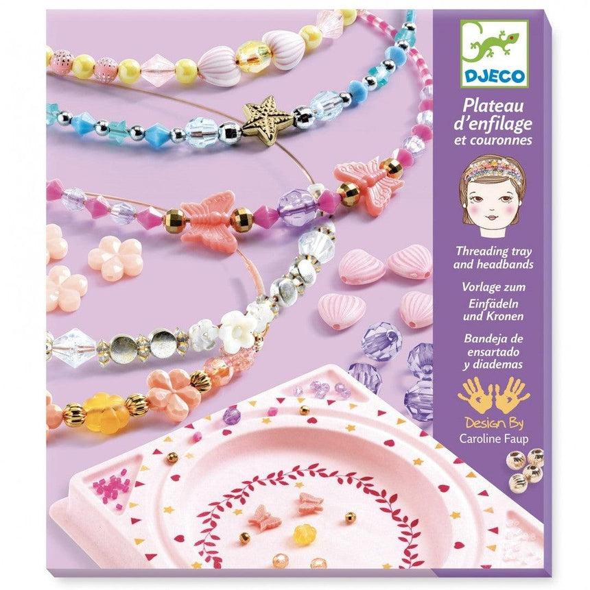Djeco: zestaw do tworzenia tiar Threading Tray & Headbands - Noski Noski