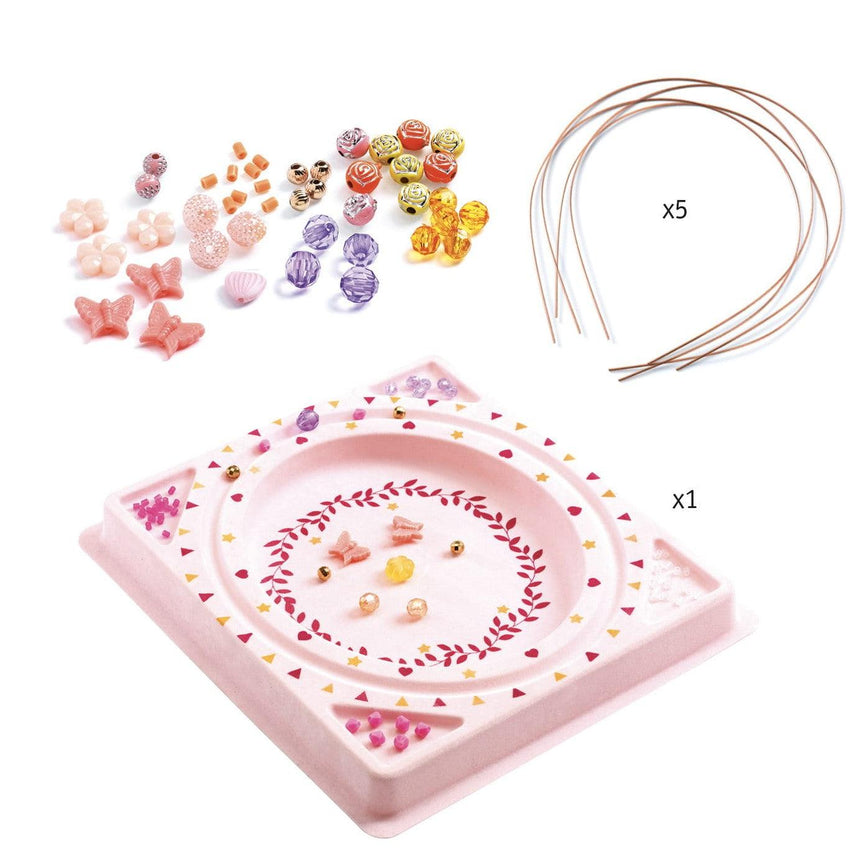 Djeco: zestaw do tworzenia tiar Threading Tray & Headbands - Noski Noski